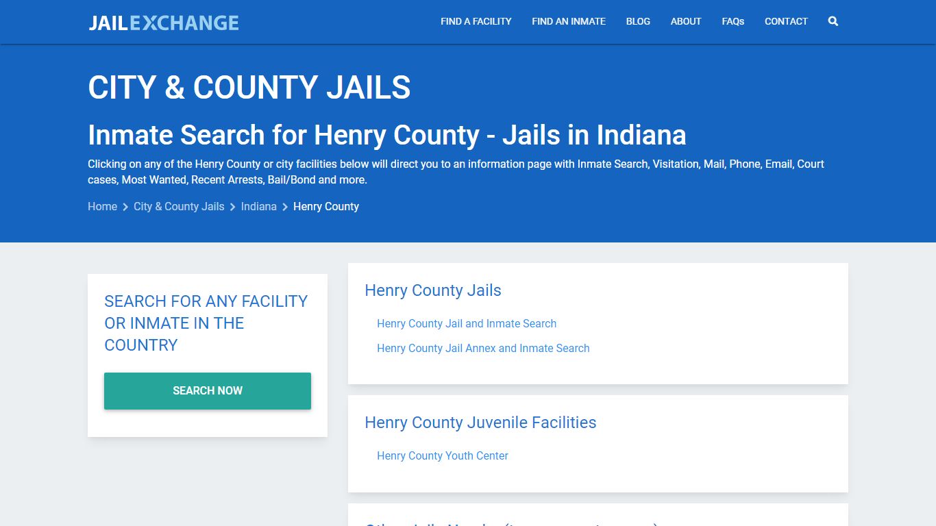 Inmate Search for Henry County | Jails in Indiana - Jail Exchange